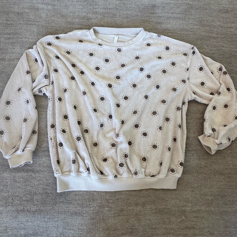 Rylee and cru terry cloth crewneck with sun print